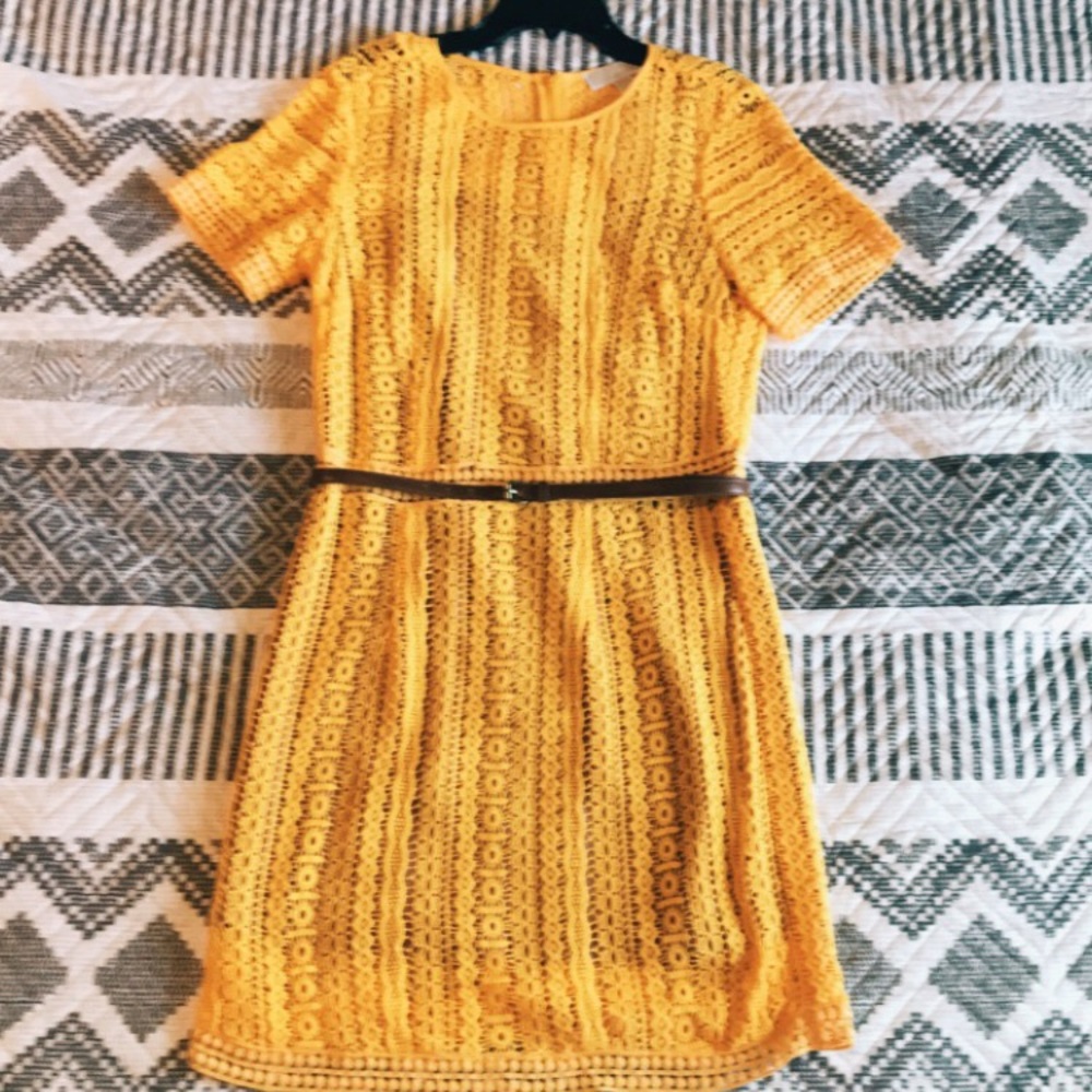 Michael Kors Crochet yellow dress
